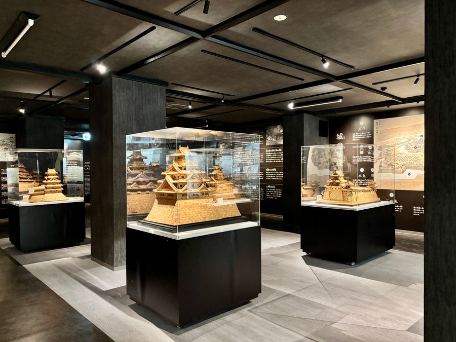 Intricate castle model made from matchsticks