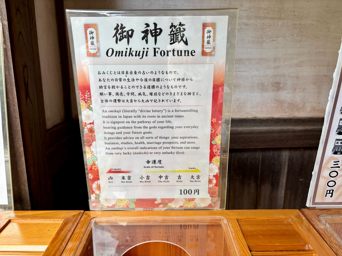 英語解説付きのおみくじ